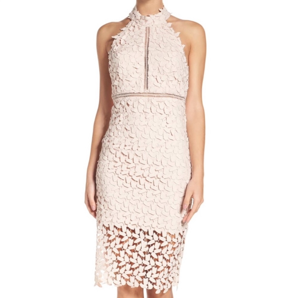Bardot Gemma Halter Lace Sheath Dress NWT